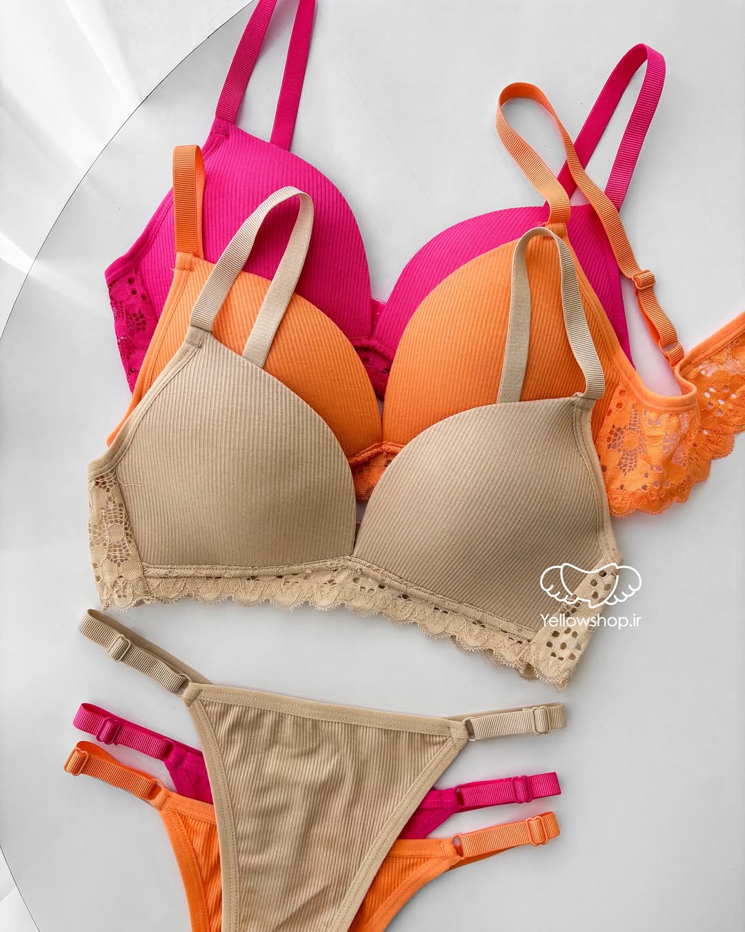 Elegant light padded bra set