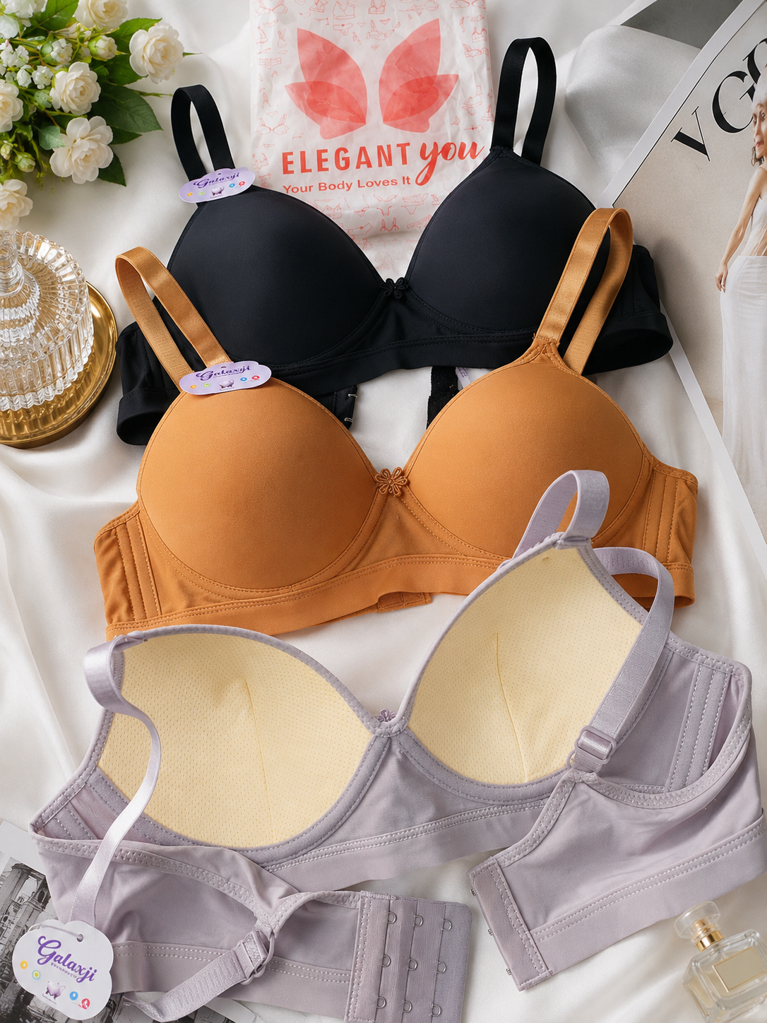 (32-38) Pack of 2 Galaxy T Shirt Bra(079)