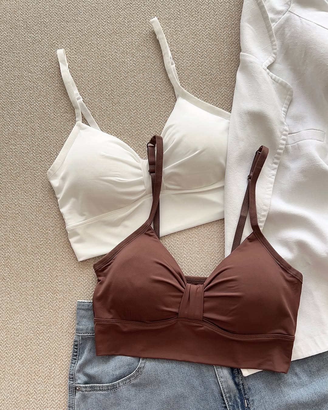 Seamless Adjustable Strap Knot Bra