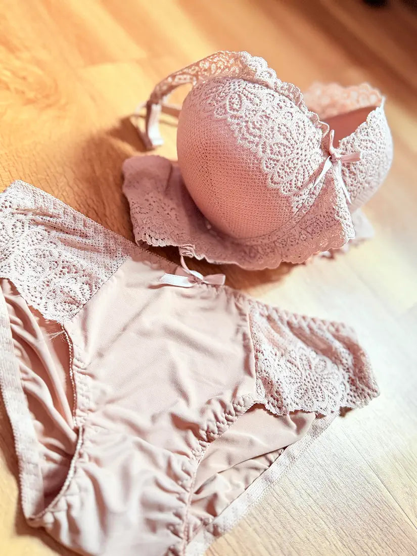 (32-36)b Elegant Lacy Soft Padded Wired Bra set 8221