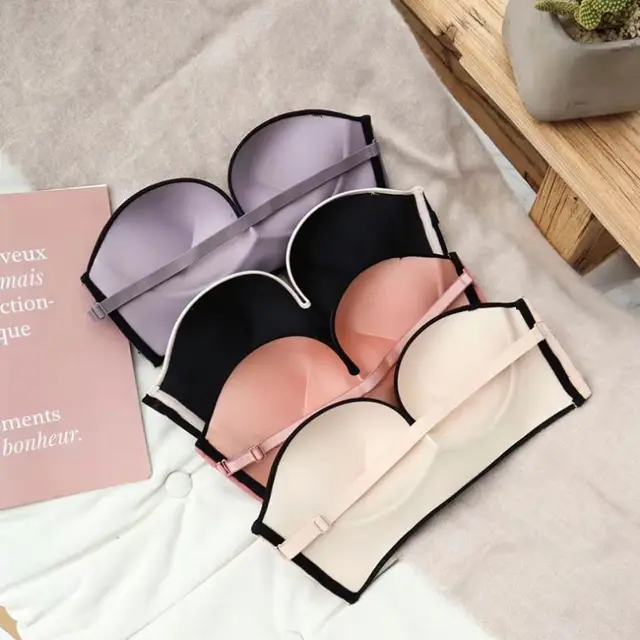 Strapless Seamless Non Wired Push Up Bra