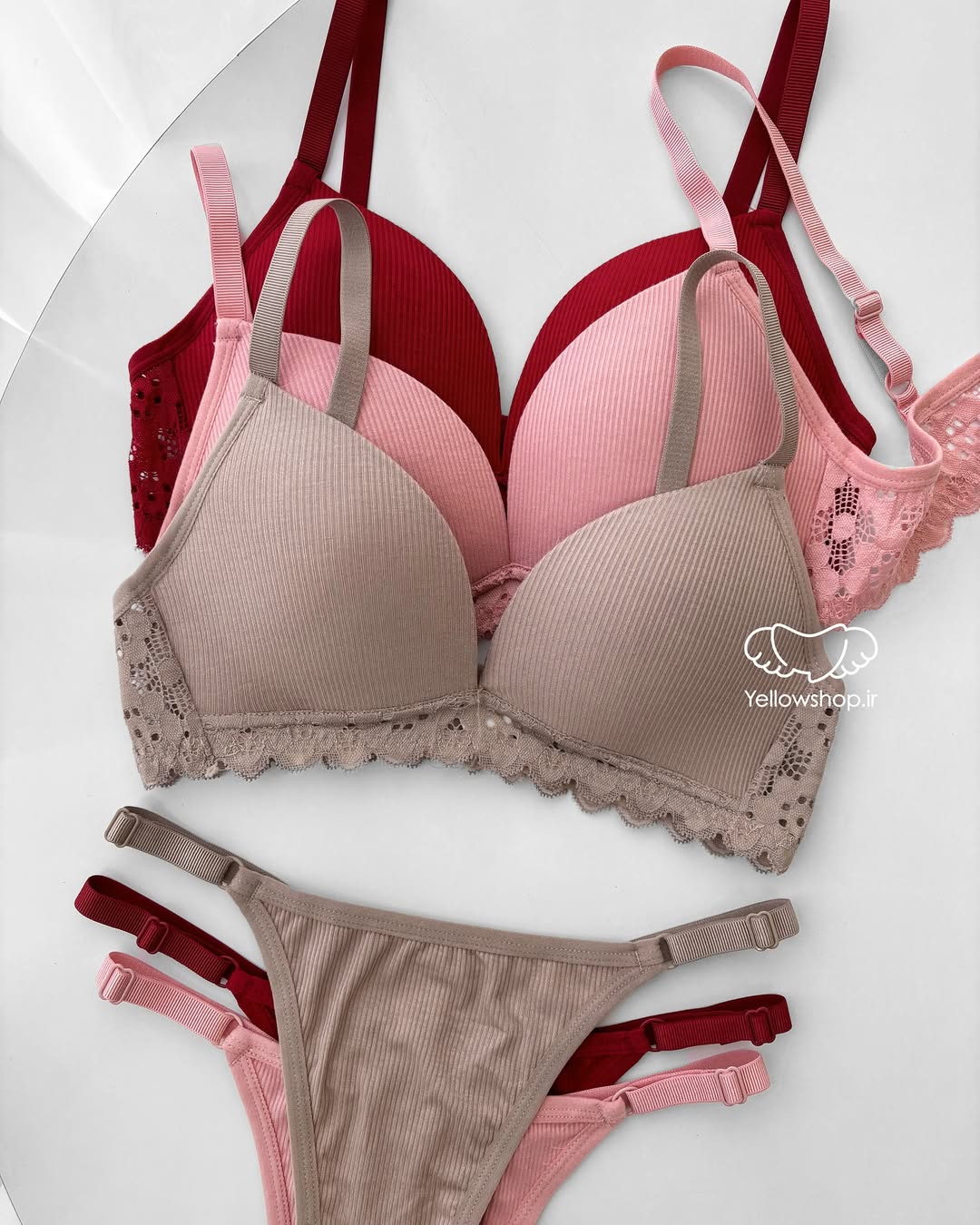 Elegant light padded bra set