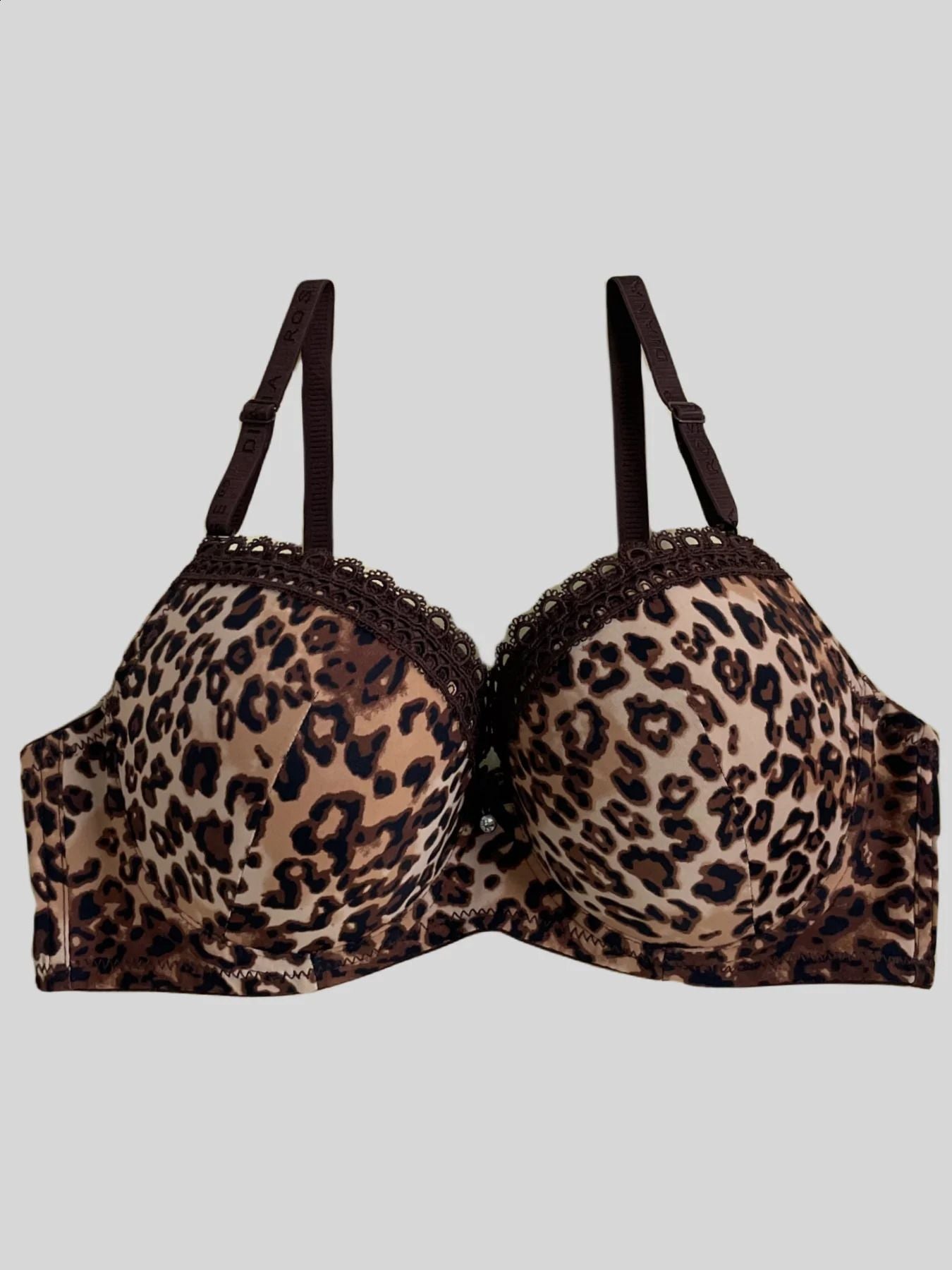 (36-42)C Leopard Print Thin Pad C Cupsize Wired Bra (156)