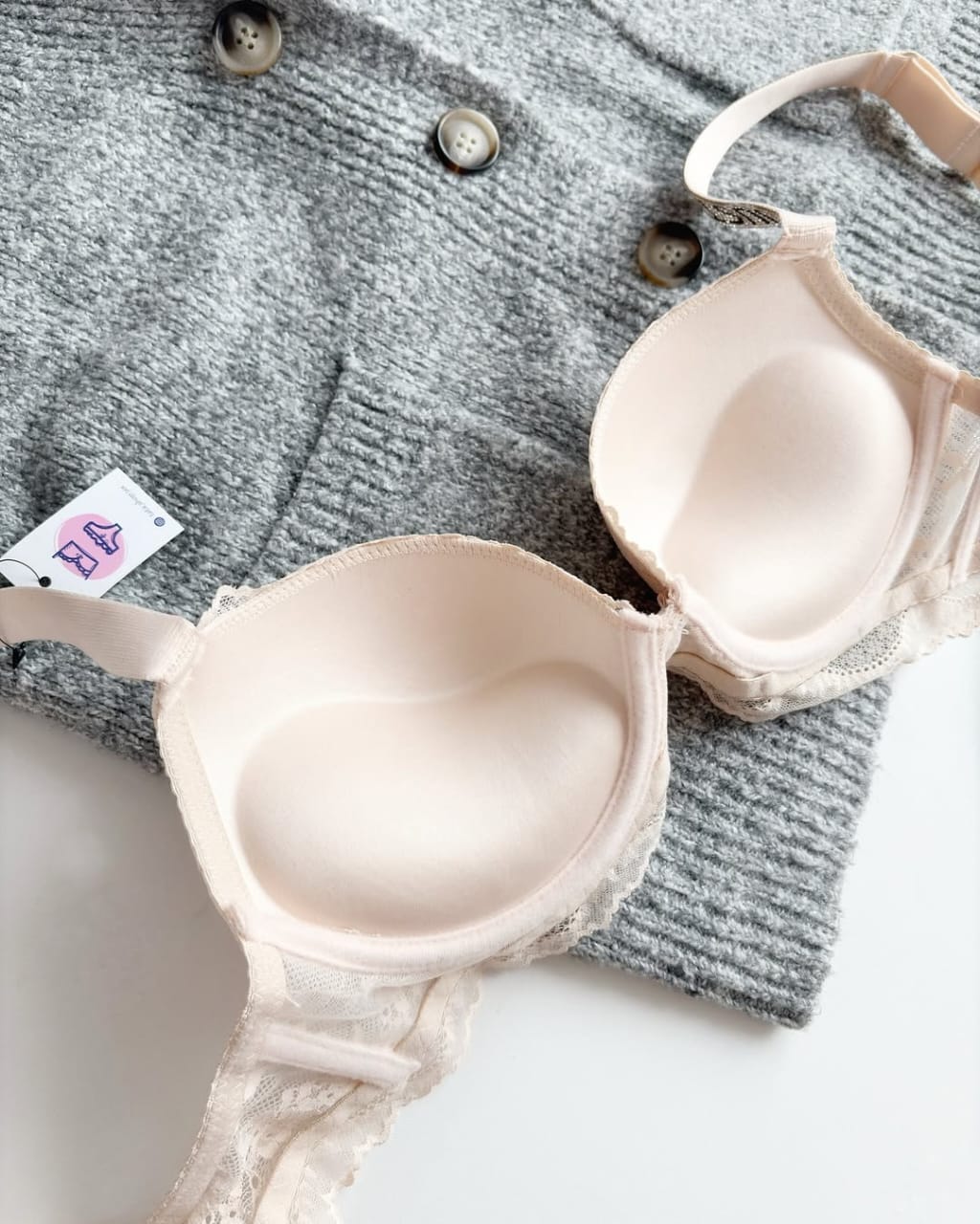 (32-36)B Bridal Padded Pushup Wired Bra set Skin color (157)