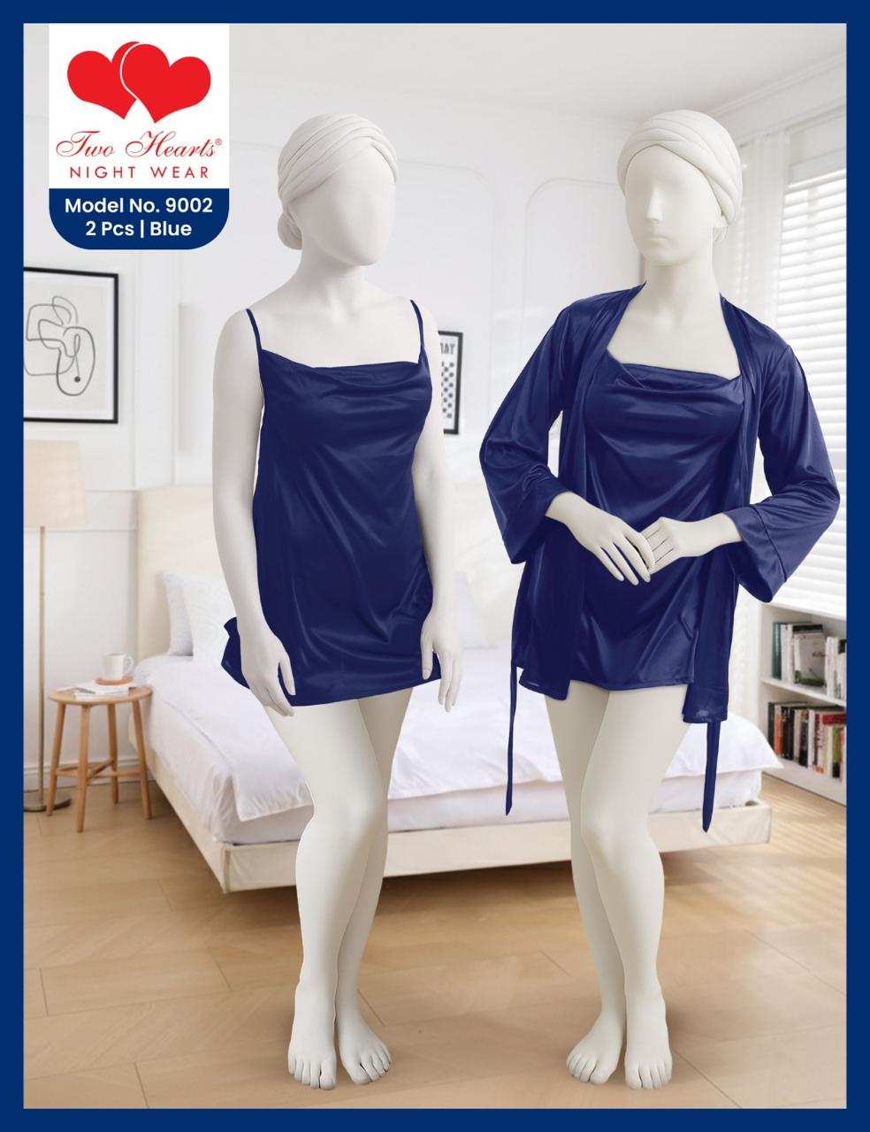 Elegant 2 Piece Nighty Without Lace 9002