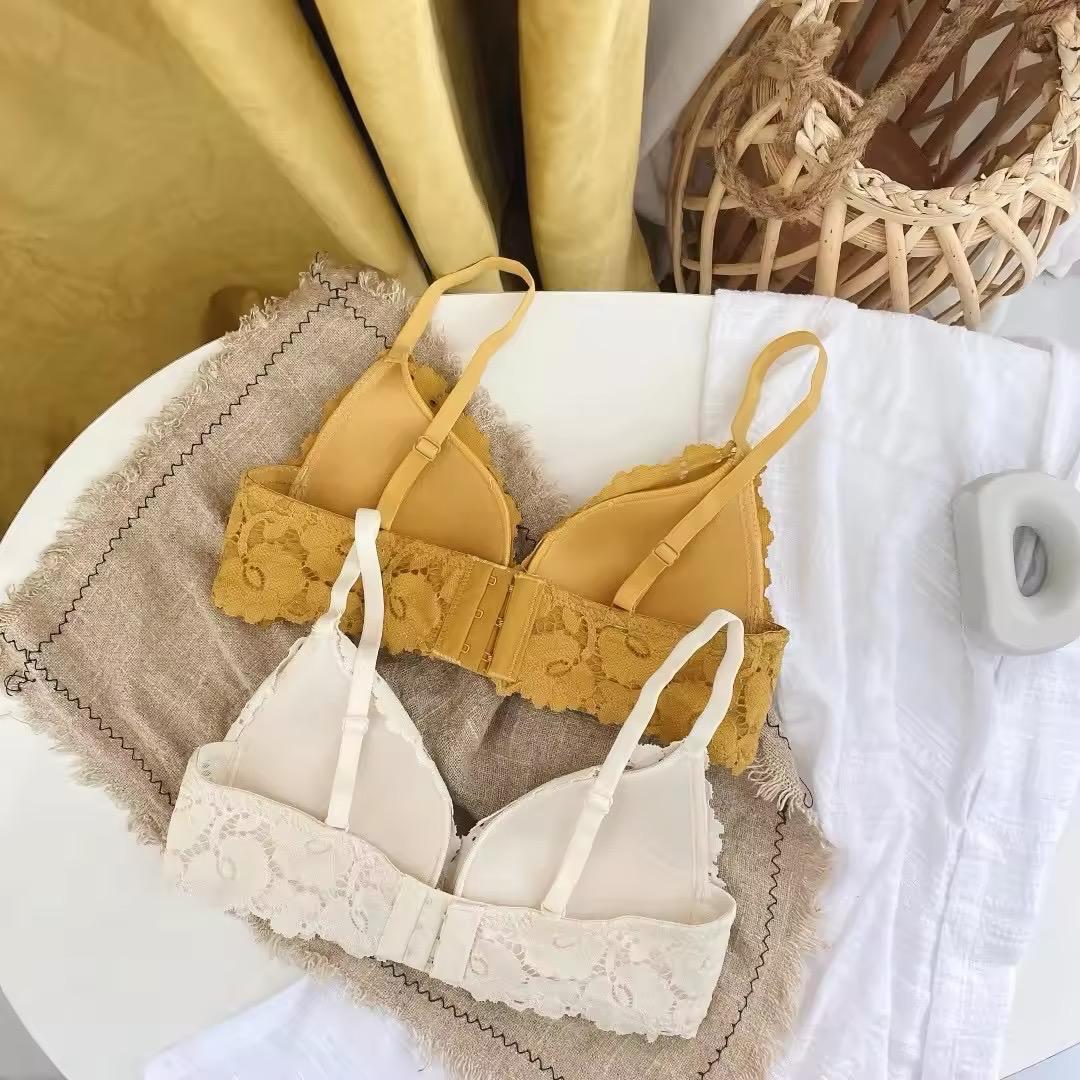 Elegant Triangle Shape Floral Bralette Set