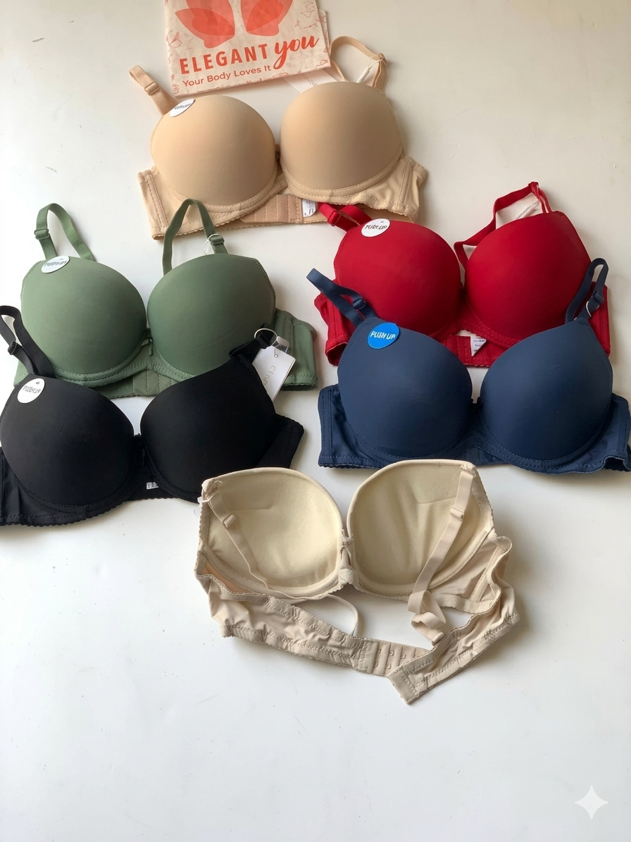 (32-38)b Soft Padded Pushup Underwire Bra 1399