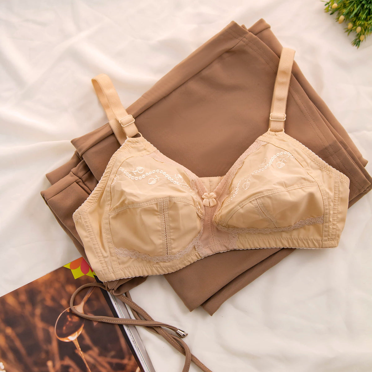 Cotton & Net Bra
