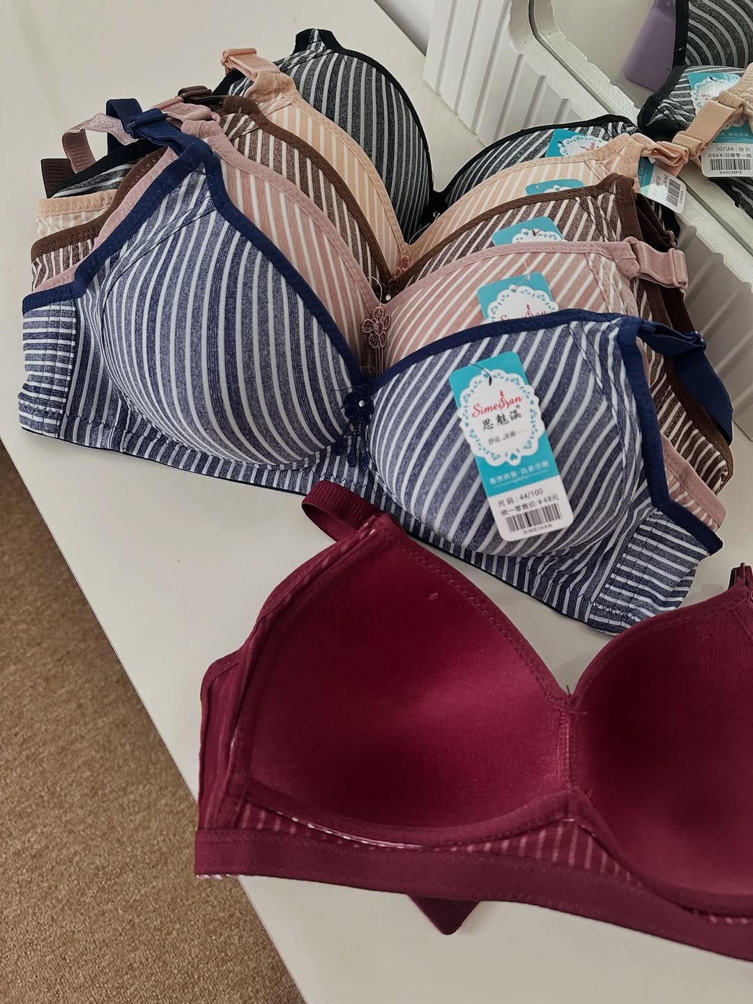 (38-44)Full Coverage Thin Padded Non Wired Bra(077)*