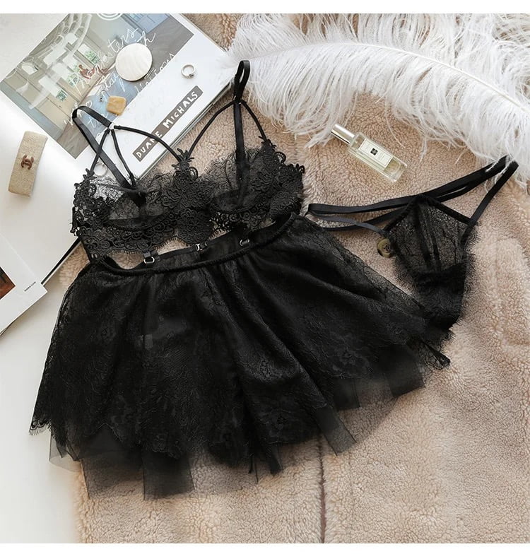 Baby Doll Elegant Net Nighty FreeSize