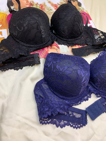 Elegant Double Padded Push-up Lace Bridal Bra
