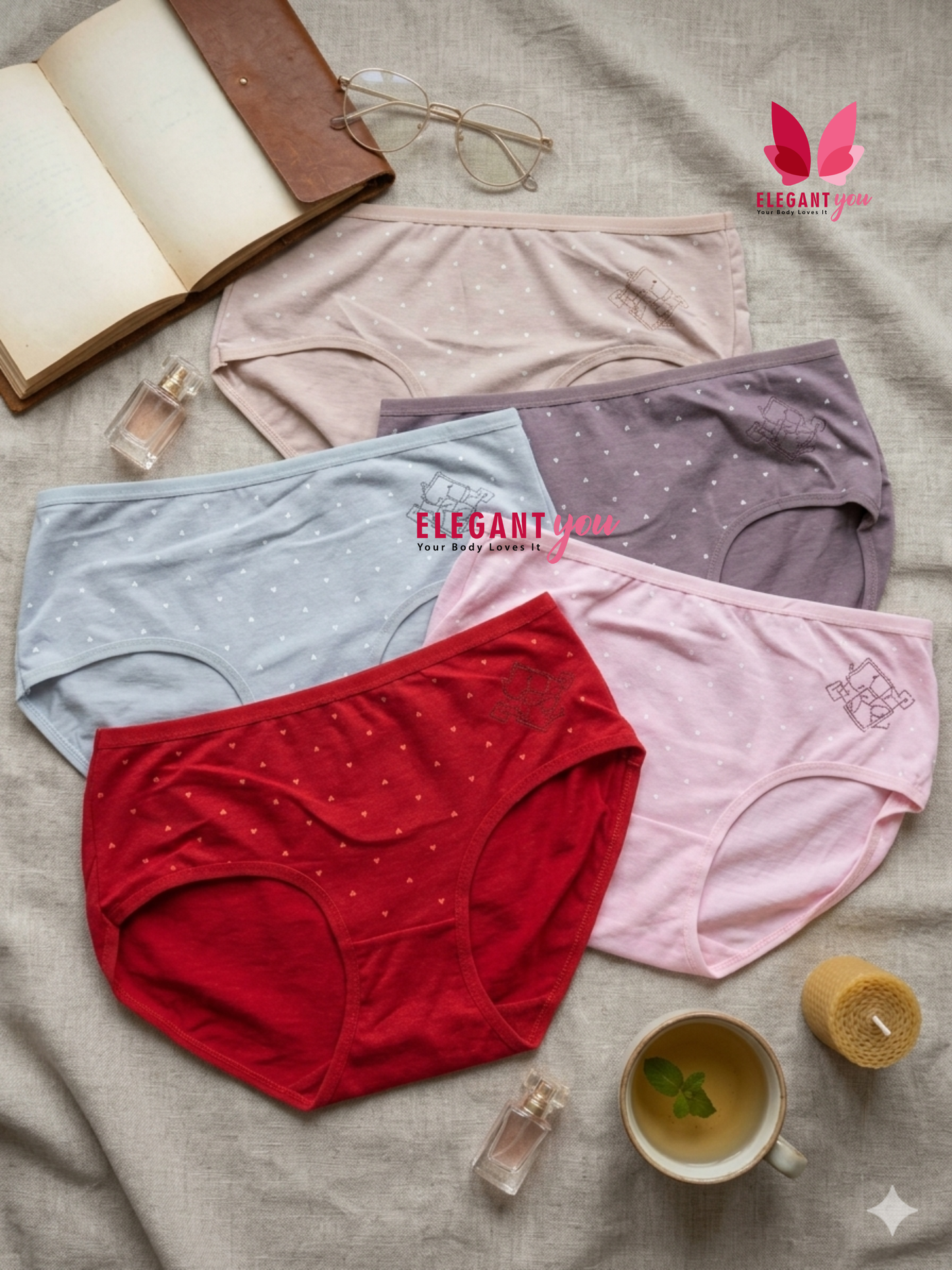 Heart Print Soft Cotton Daily Wear Underwear