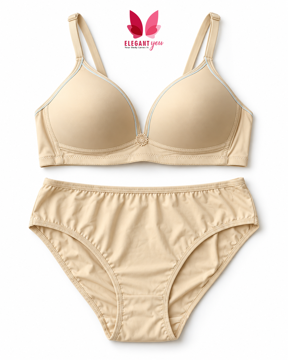 (34-38)B Thin-Pad Non-Wire Bra Panty Set(R2)
