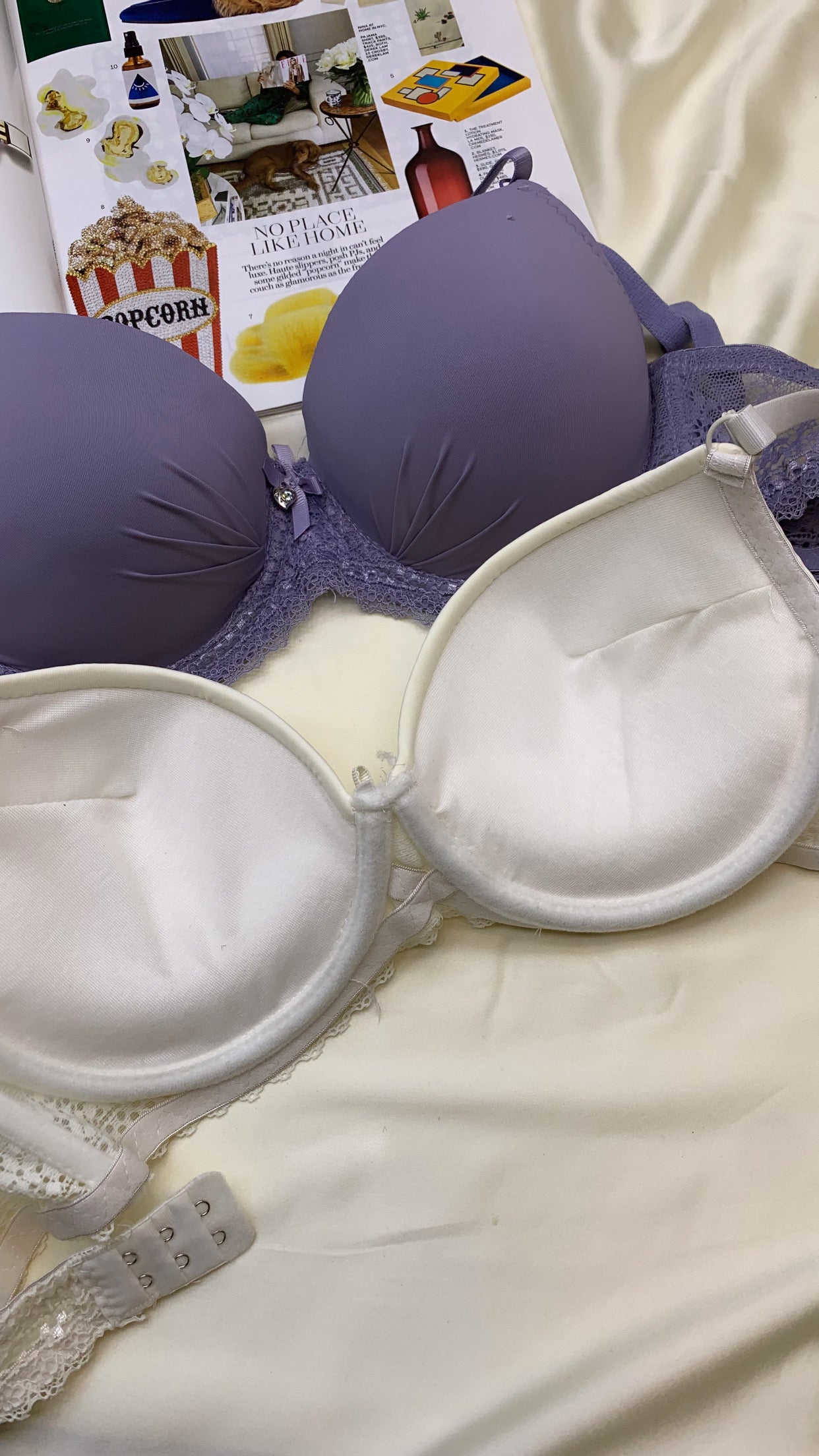 Elegant Lace Straps Padded Pushup Wire Bra