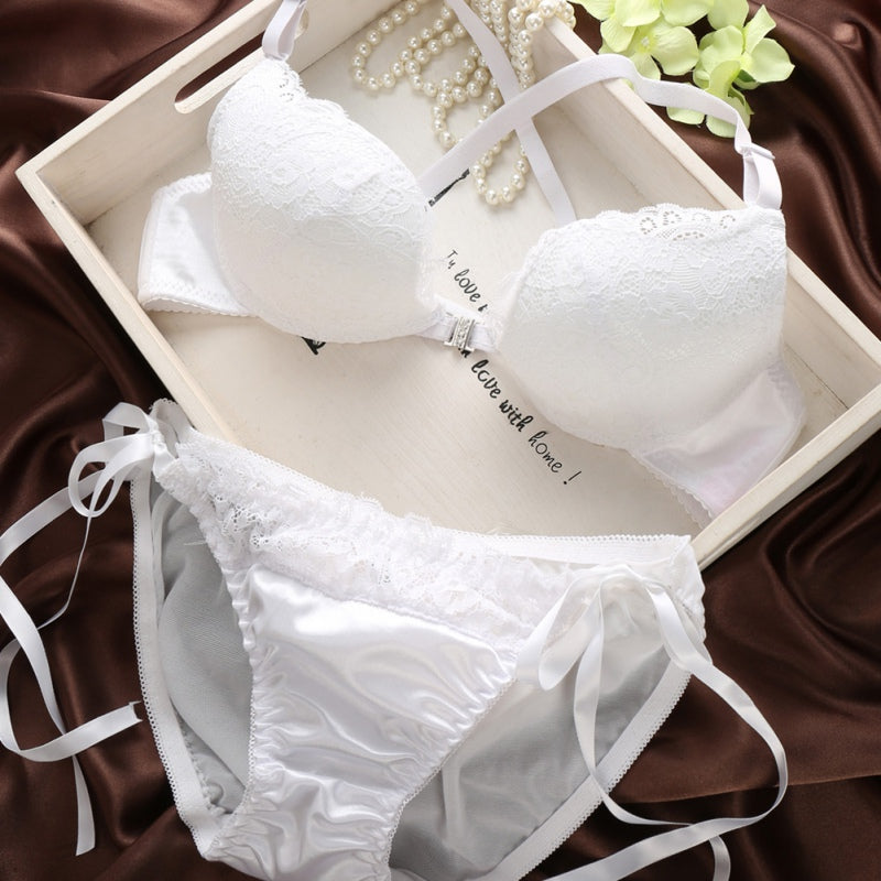 Front Open Bridal Collection Double Padded Bra Panty Set