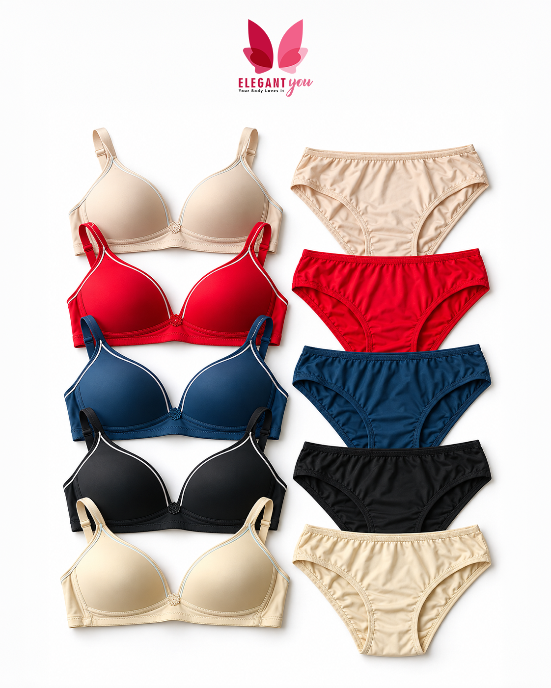 (34-38)B Thin-Pad Non-Wire Bra Panty Set(R2)