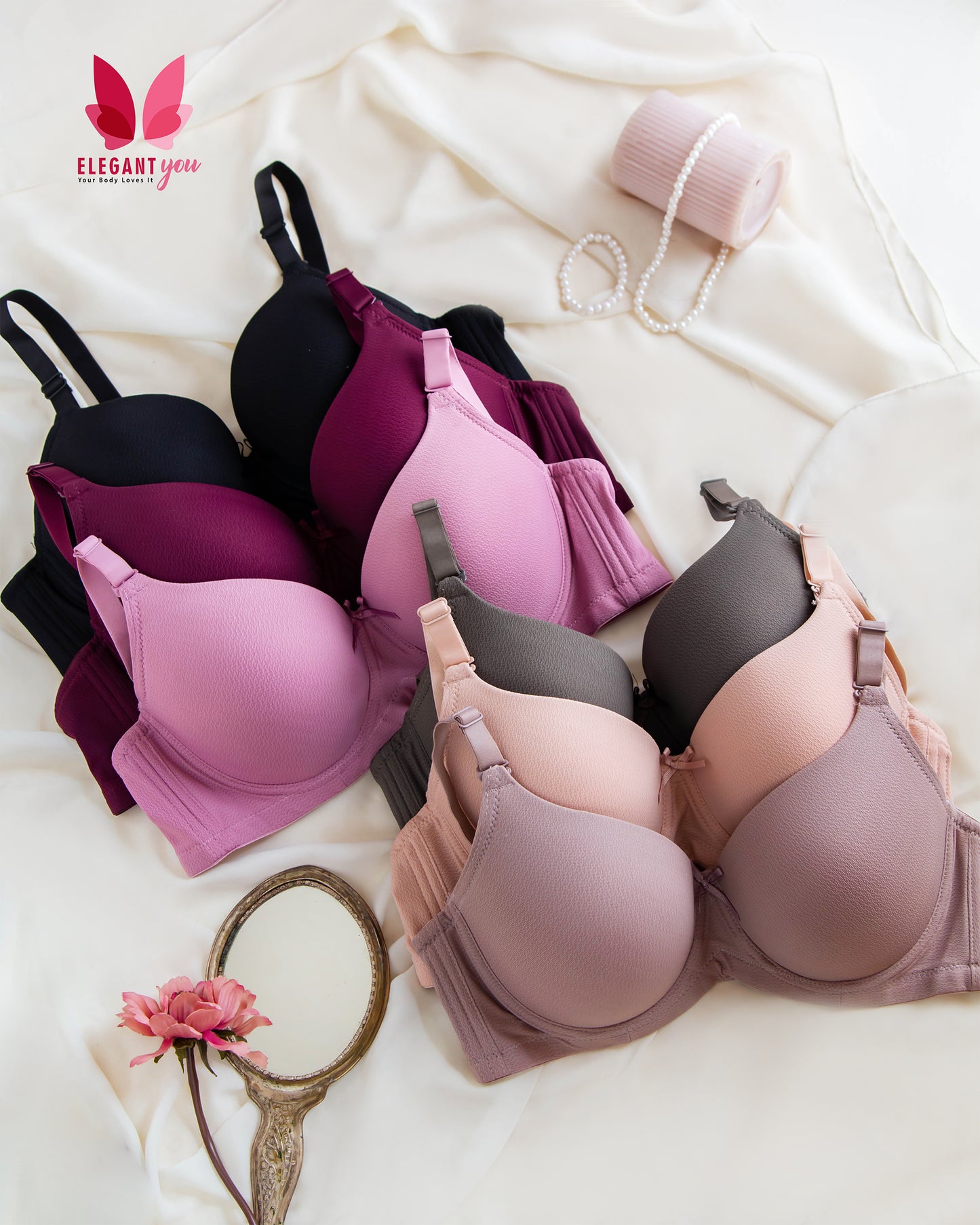 C Cup Size Thin Pad Push-up Under Wire Bra