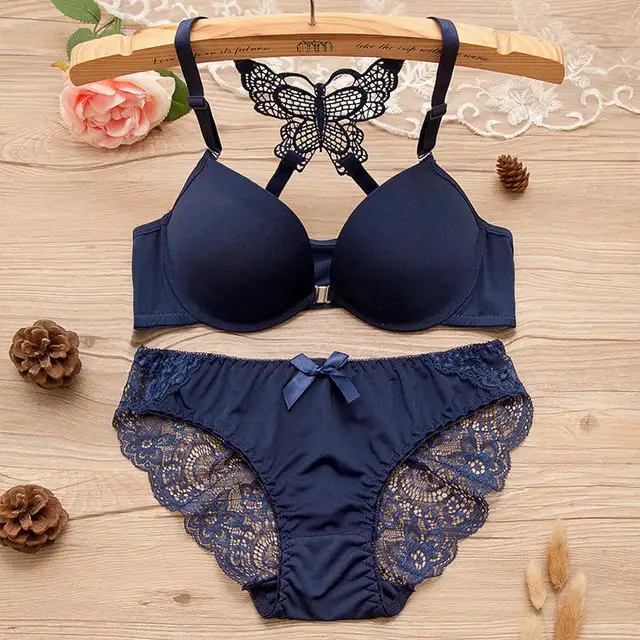 Double Padded Butterfly Bra Panty Set