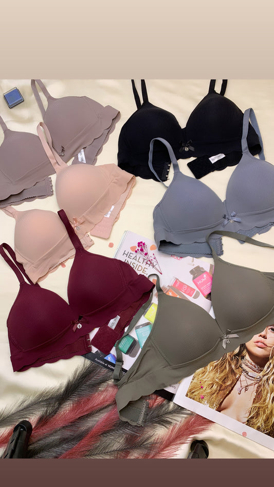 (32-38)b size Daily wear Thin-Pad Non-Wired Seamless Bra(802)(159)^
