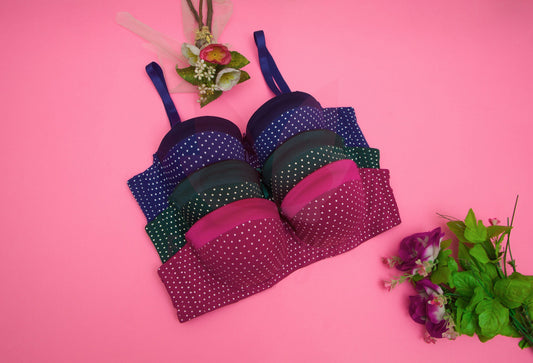 Half Cup Polka Dots Bra (087)