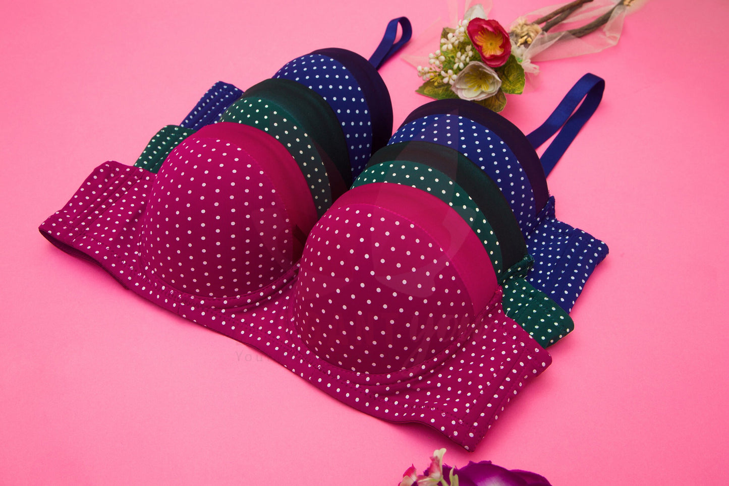 Half Cup Polka Dots Bra (087)