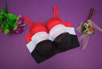 Half Cup Polka Dots Bra (087)
