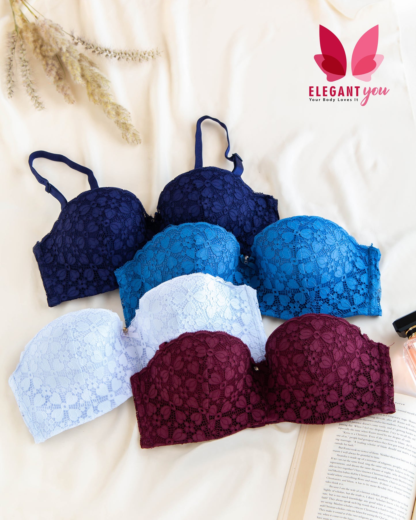 Fancy Daily Wear Padded Push-up Under Wire Half Cup Bra