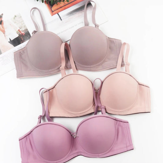 (34-38)B  Quality Half Cup Padded Push-up Under Wired Bra (071)