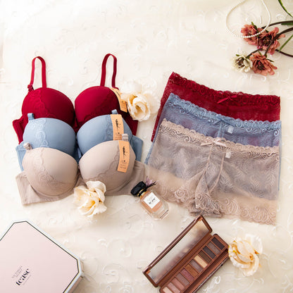 Padded Push-up Wire Bra & Boxer Combo