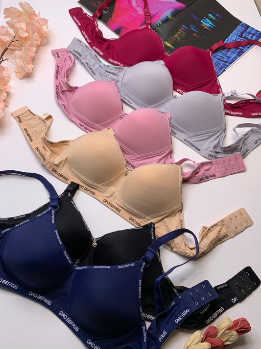 (32-38)B  Soft and Comfy Thin Pad Non Wire Bra (056)