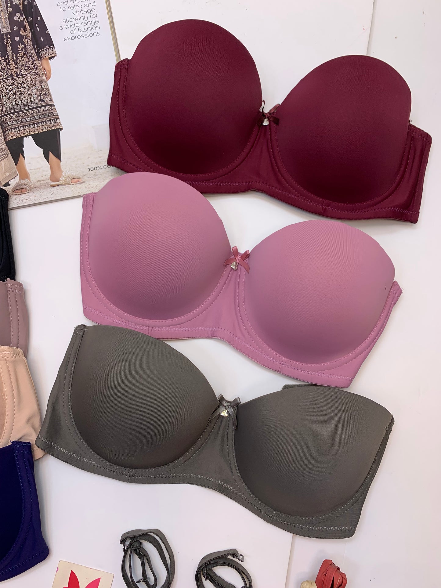 Plain Half Cup C Cupsize Padded Bra  (172)