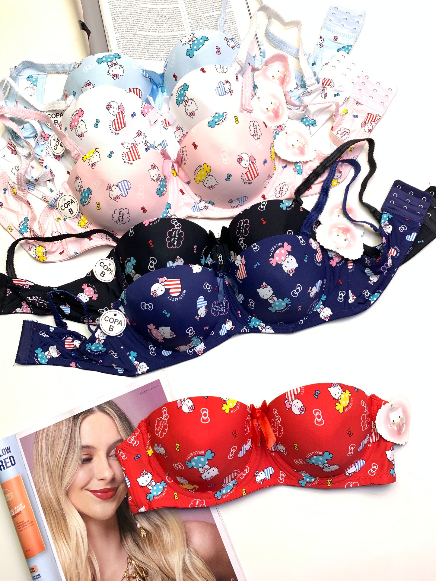(36-42) Hello Kitty Half Cup Soft Push-up bra (173)
