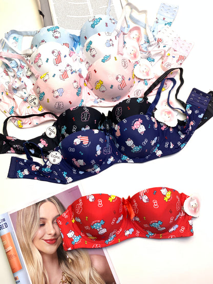 (36-42) Hello Kitty Half Cup Soft Push-up bra (173)