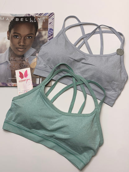 Double Stripped Anti Sweat Sports Bra Free Size For (30-36)