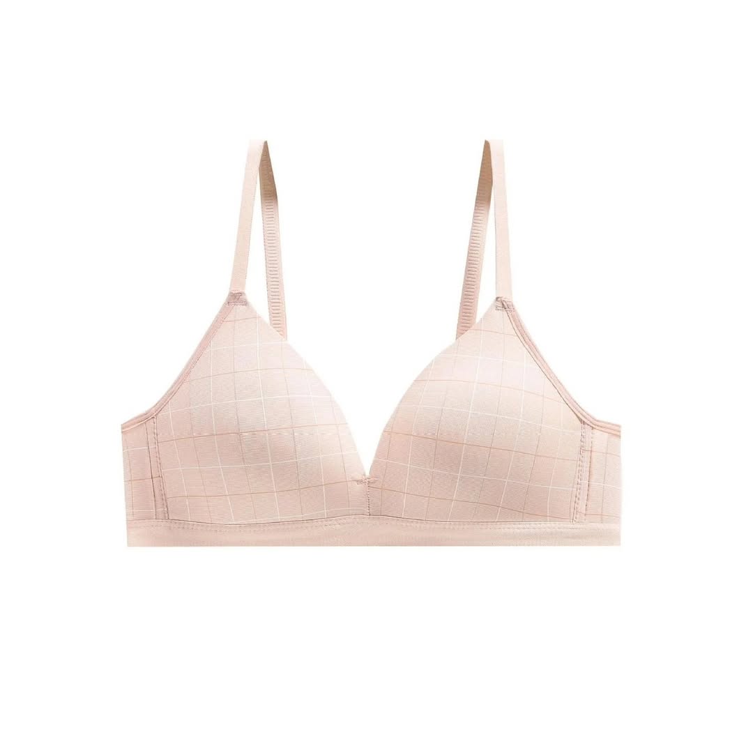 Check Design Daily-Wear Thin Pad T Shirt Bra