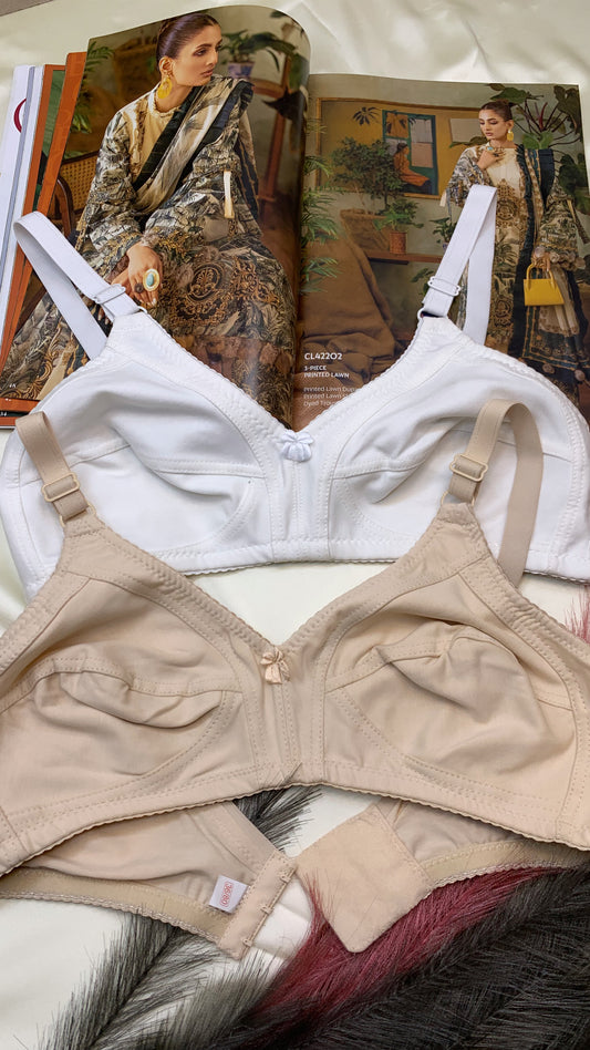 Soft Cotton Stuff Solid Colour Daily Wear Bra (010)