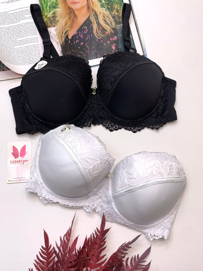 D Cup Size Light Padded Under Wire Half cup lace bra
