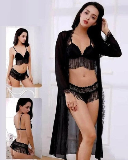 Three piece See Through Intimate Lingerie