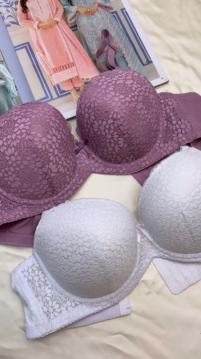 C Cup Size Light Pad Under Wire Flower Pattern Bra