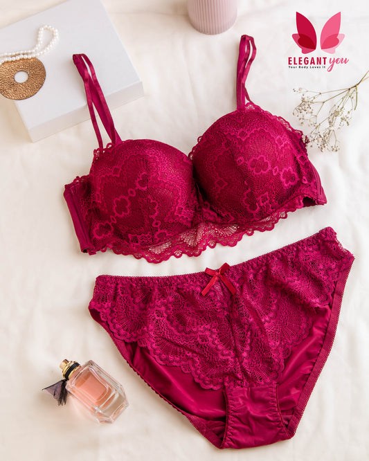 Fashion Padded Push-up Wire Bra & Matching Underwear