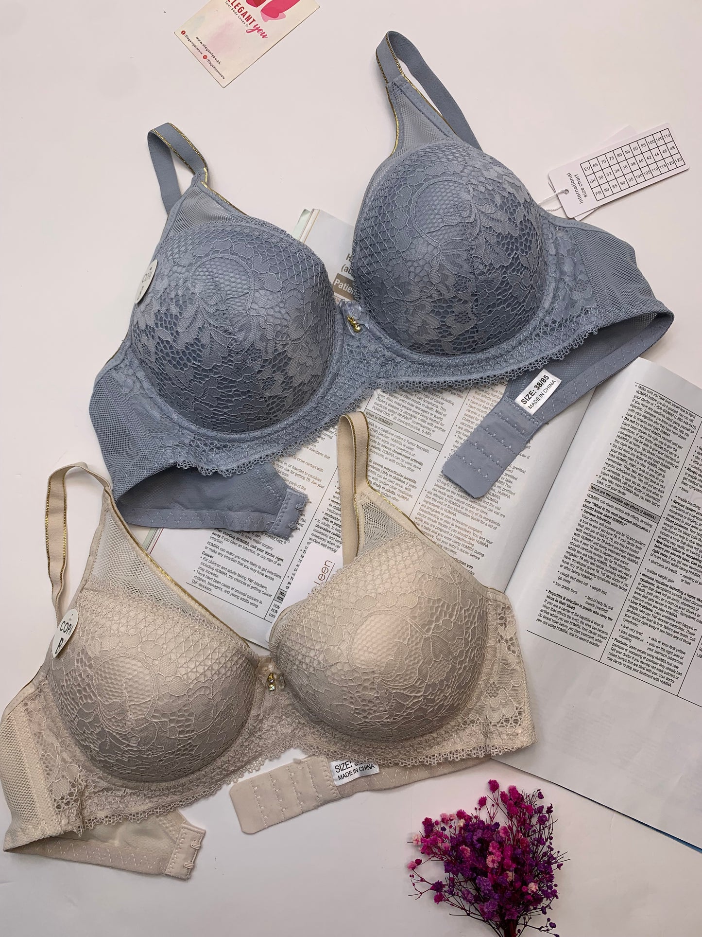 Elegant Single Padded Push-up Lace Bridal Bra