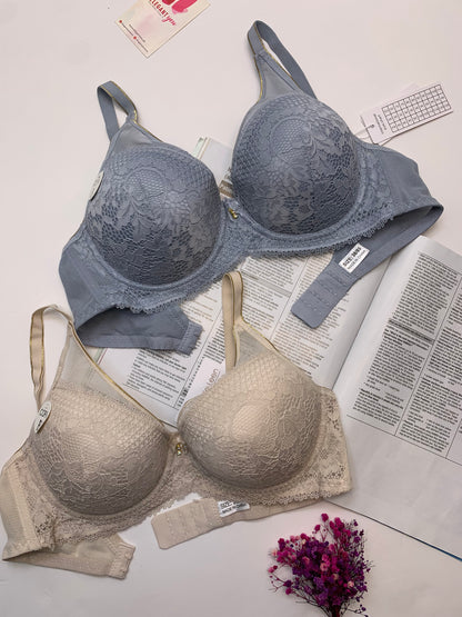 Elegant Single Padded Push-up Lace Bridal Bra