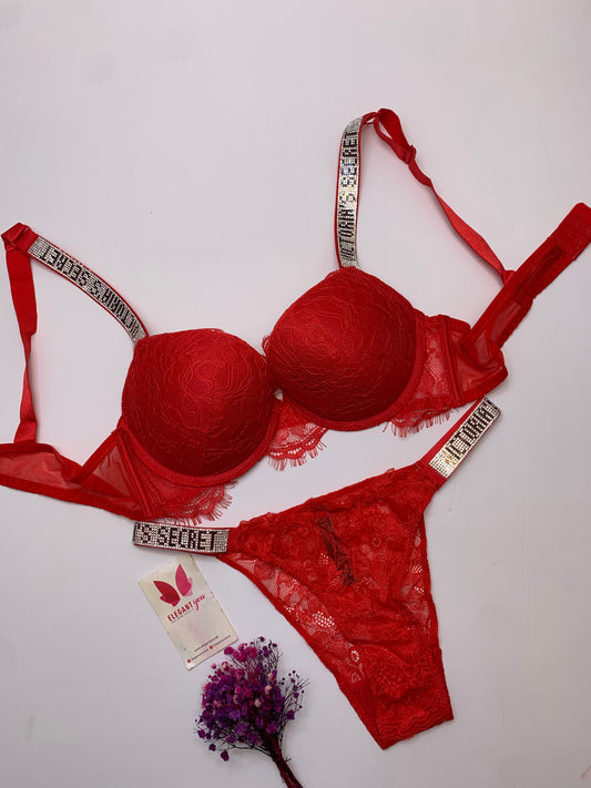 Victoria secret Bridal Padded Pushup Wired Bra set (B,R,W)(154)