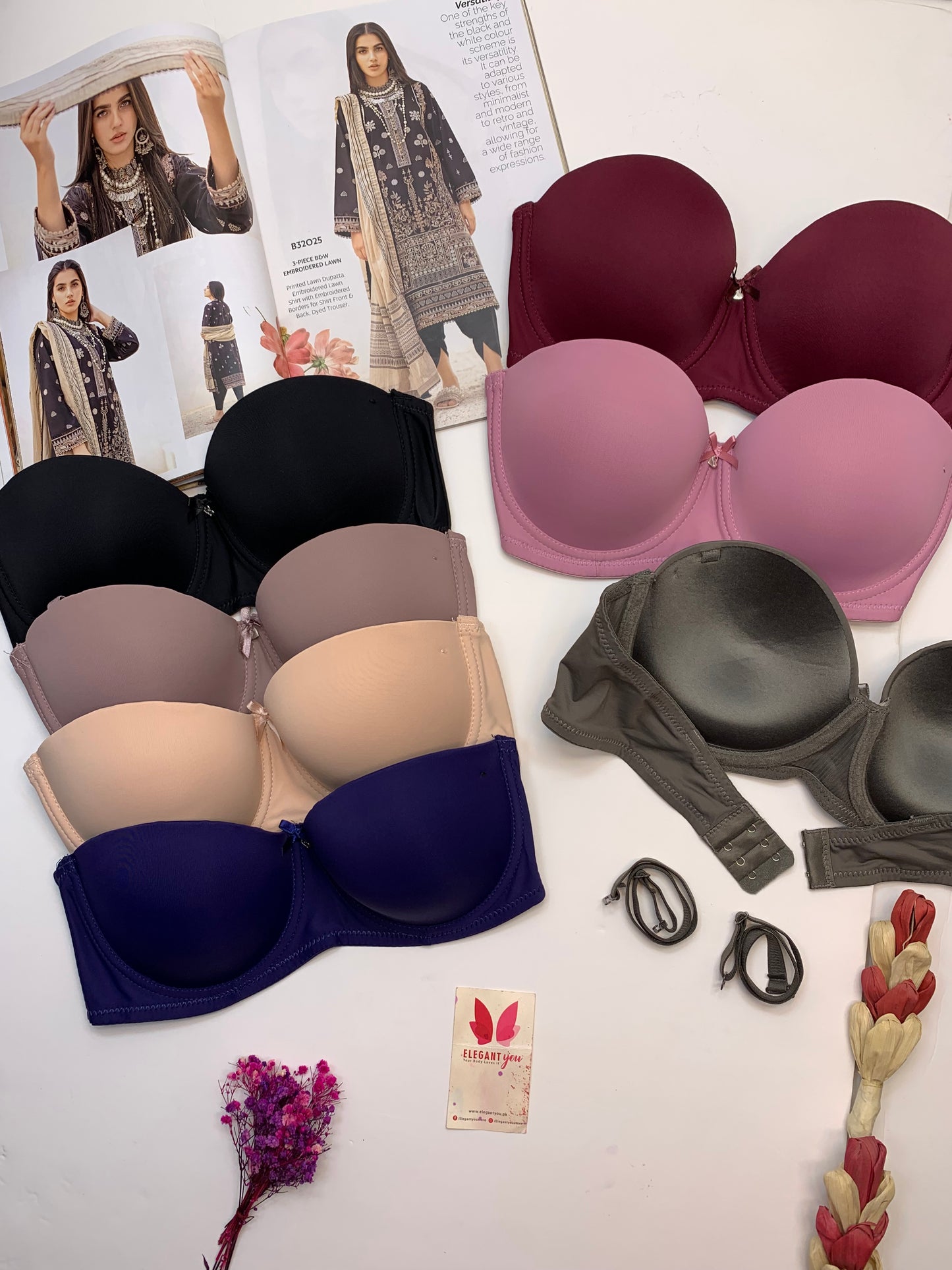 Plain Half Cup C Cupsize Padded Bra  (172)