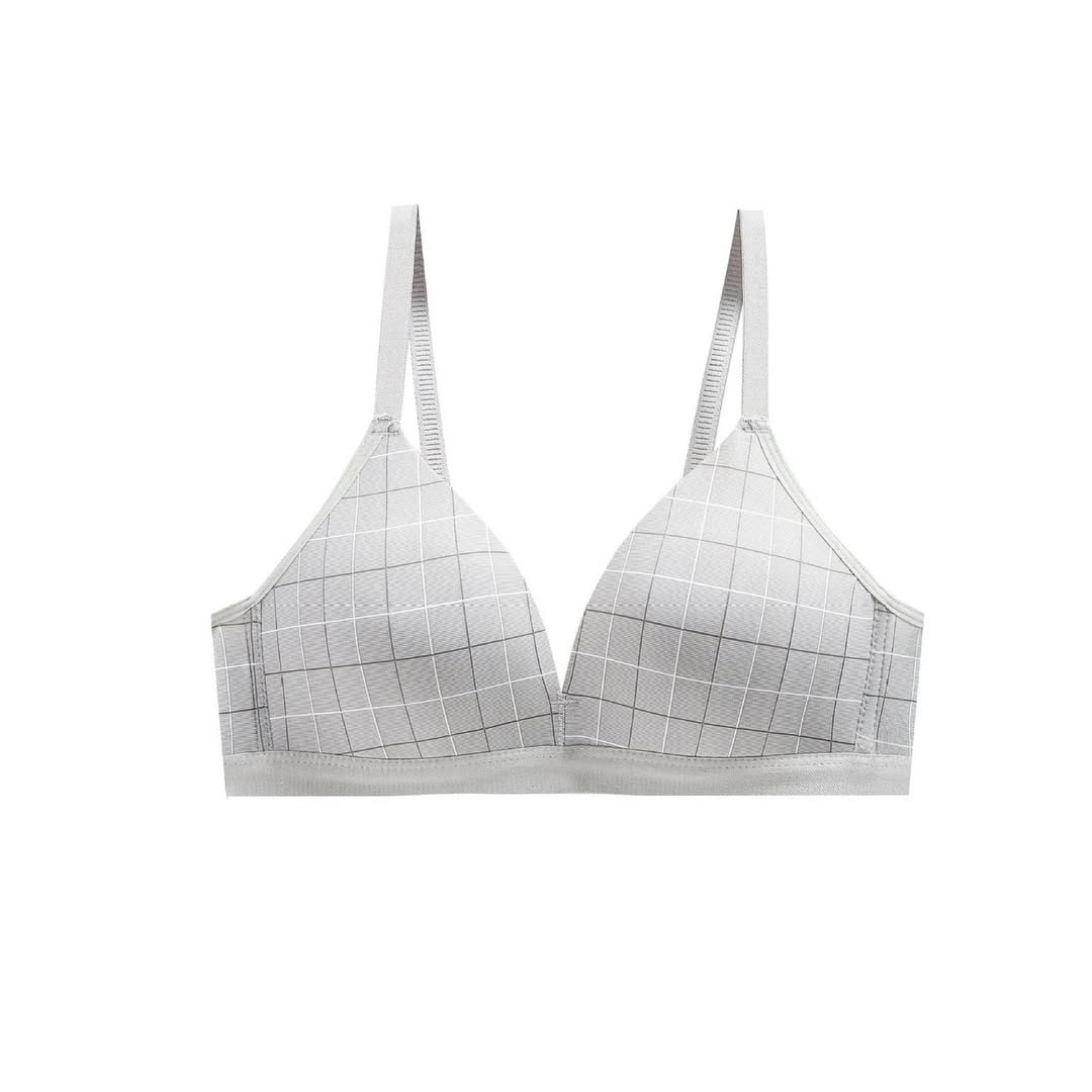 Check Design Daily-Wear Thin Pad T Shirt Bra