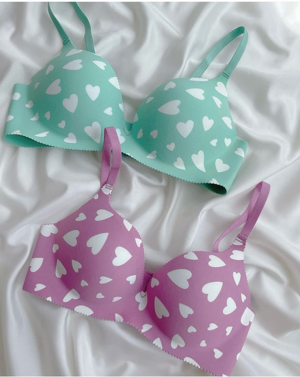 (36-42)B Seamless Heart Design Soft Push-up Bra (169)*