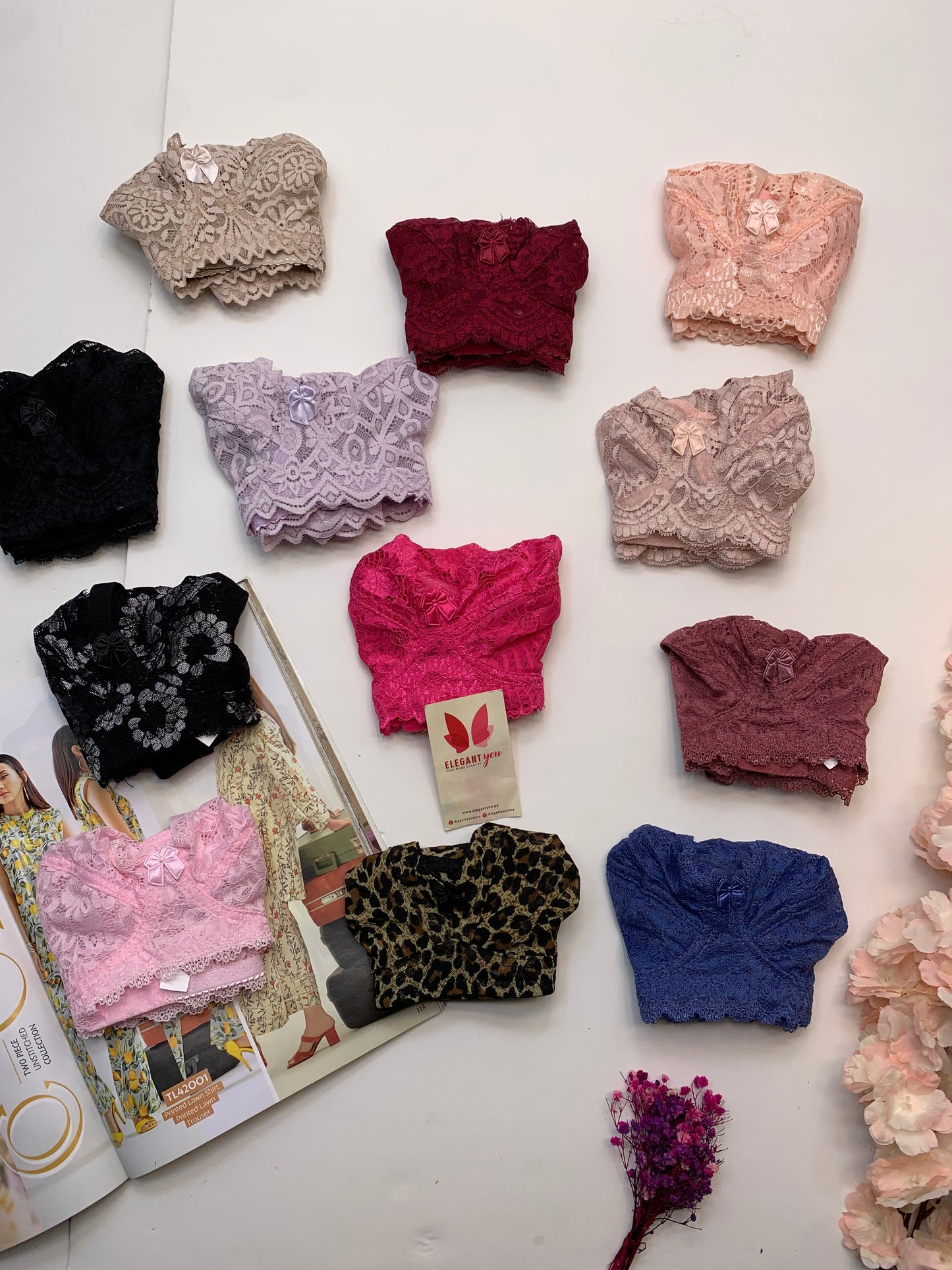 (32-42)b Elegant Lacy Cotten Net Bras Bundle Offer