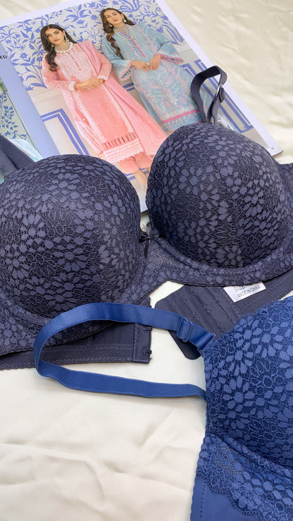 C Cup Size Light Pad Under Wire Flower Pattern Bra