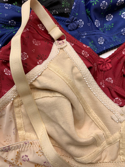 Flower Print Jersy Non Pad Non Wire Bra