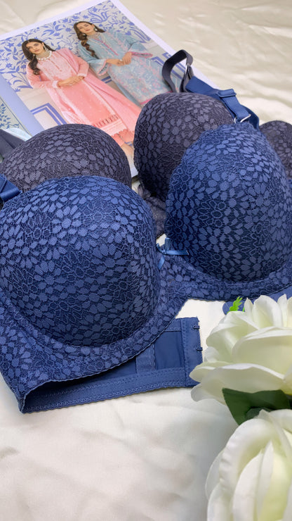 C Cup Size Light Pad Under Wire Flower Pattern Bra